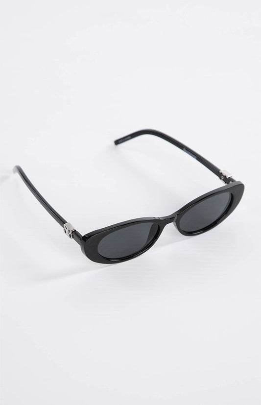 Beginning Julie Black Rounded Sunglasses
