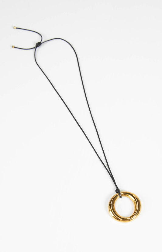 Brinley Gold and Black Pendant Necklace