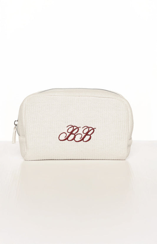 Glow Time White Embroidered Makeup Bag (FREE over $150)