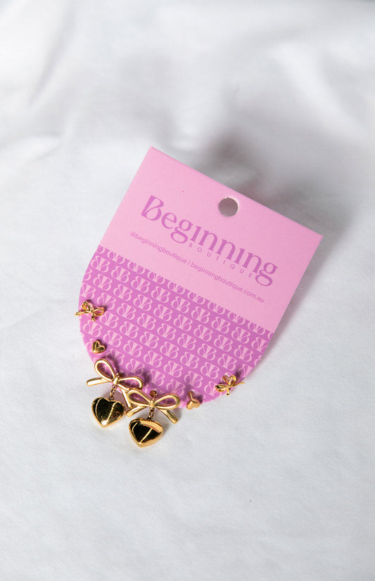 Rianne Gold Earrings 3 Pack