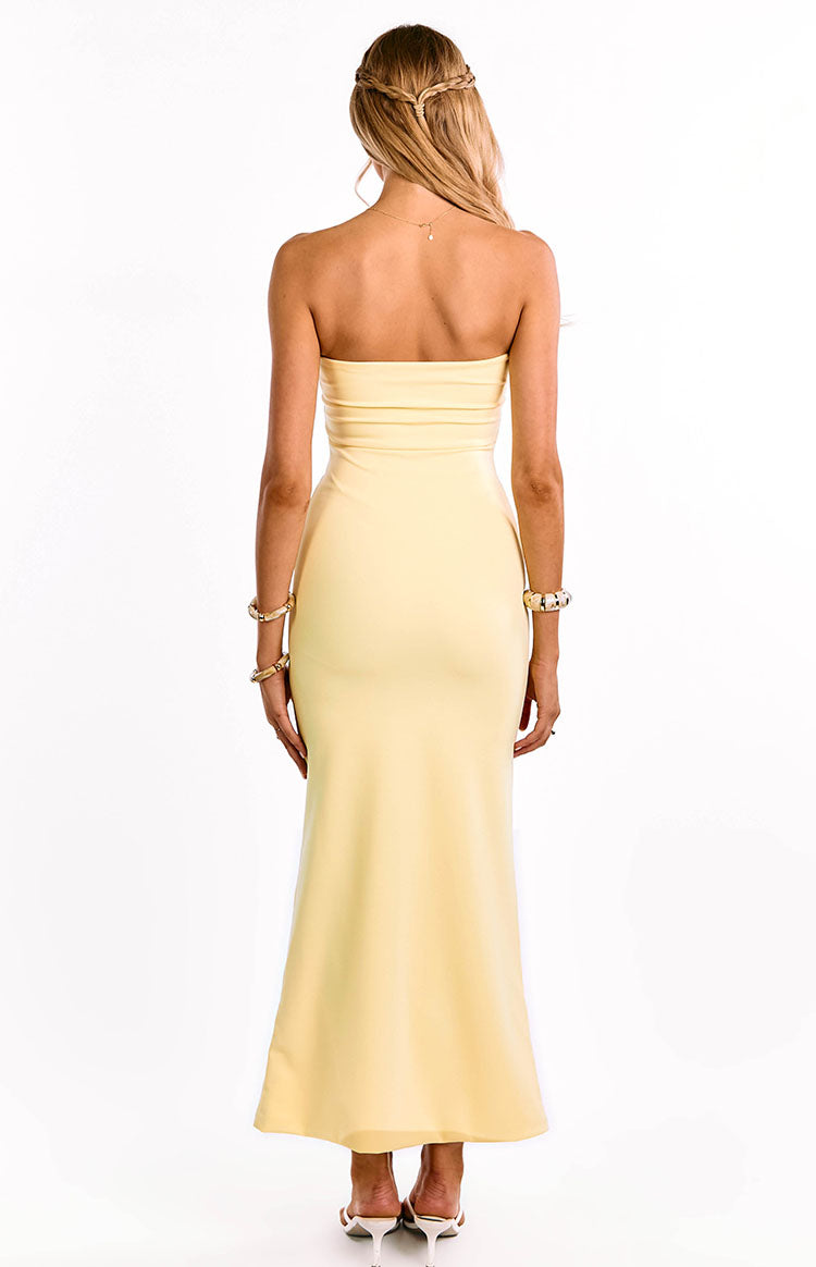 Arizona Yellow Crepe Maxi Dress
