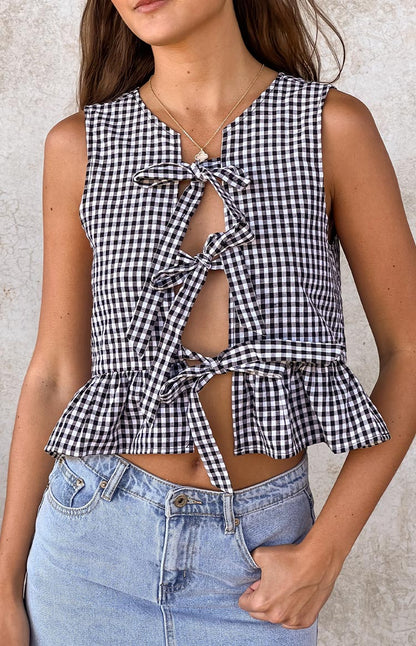 Baxter Black Gingham Top