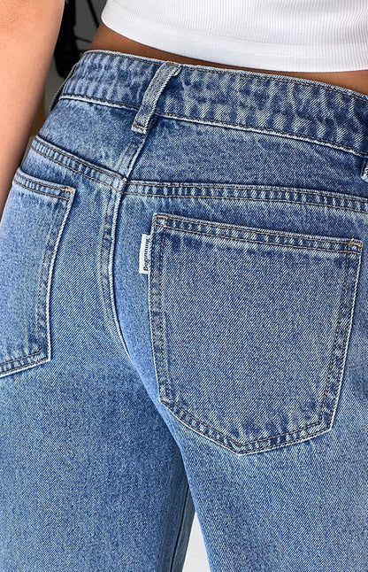 Beau Mid Wash Tie Waist Denim Jeans