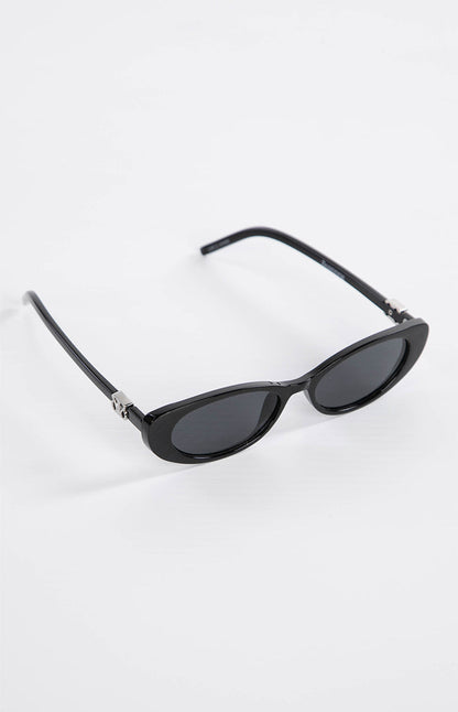 Beginning Julie Black Rounded Sunglasses