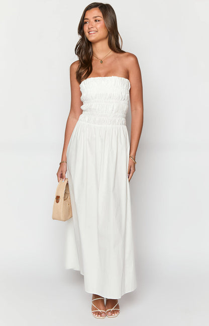 Benetti White Strapless Maxi Dress