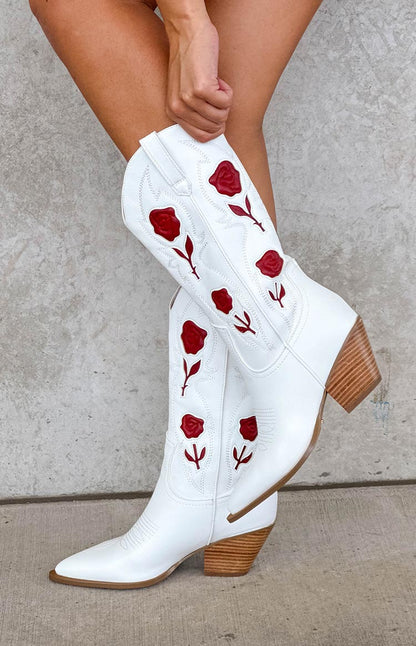 Billini Arden White Garnet Cowboy Boots