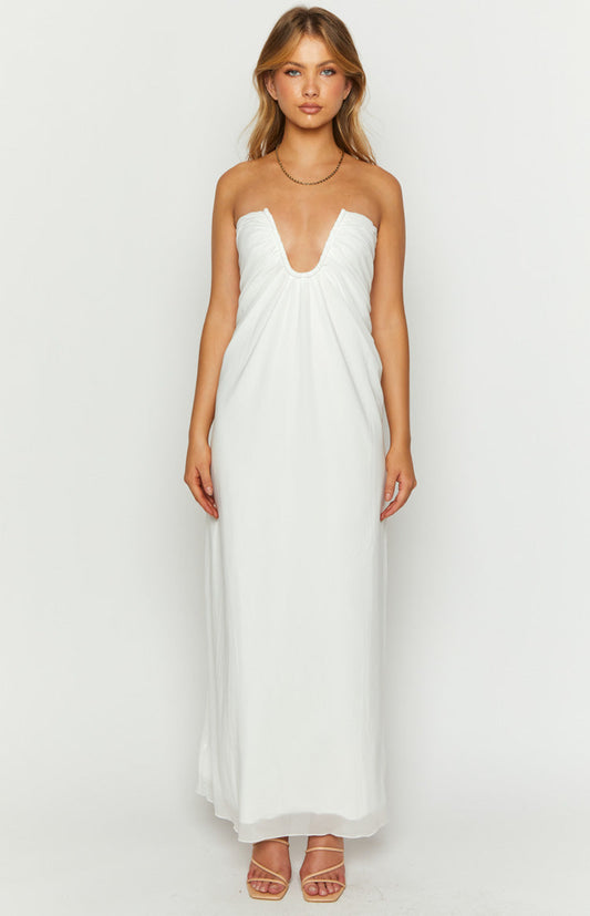 Braelyn White Strapless Maxi Dress