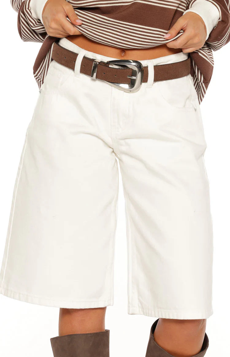 Carolyn Dark Brown Suedette Belt with Silver Buckle