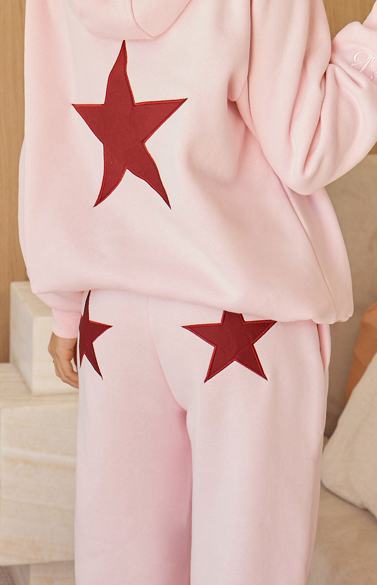 Dania Pink Burgundy Star Track Pants