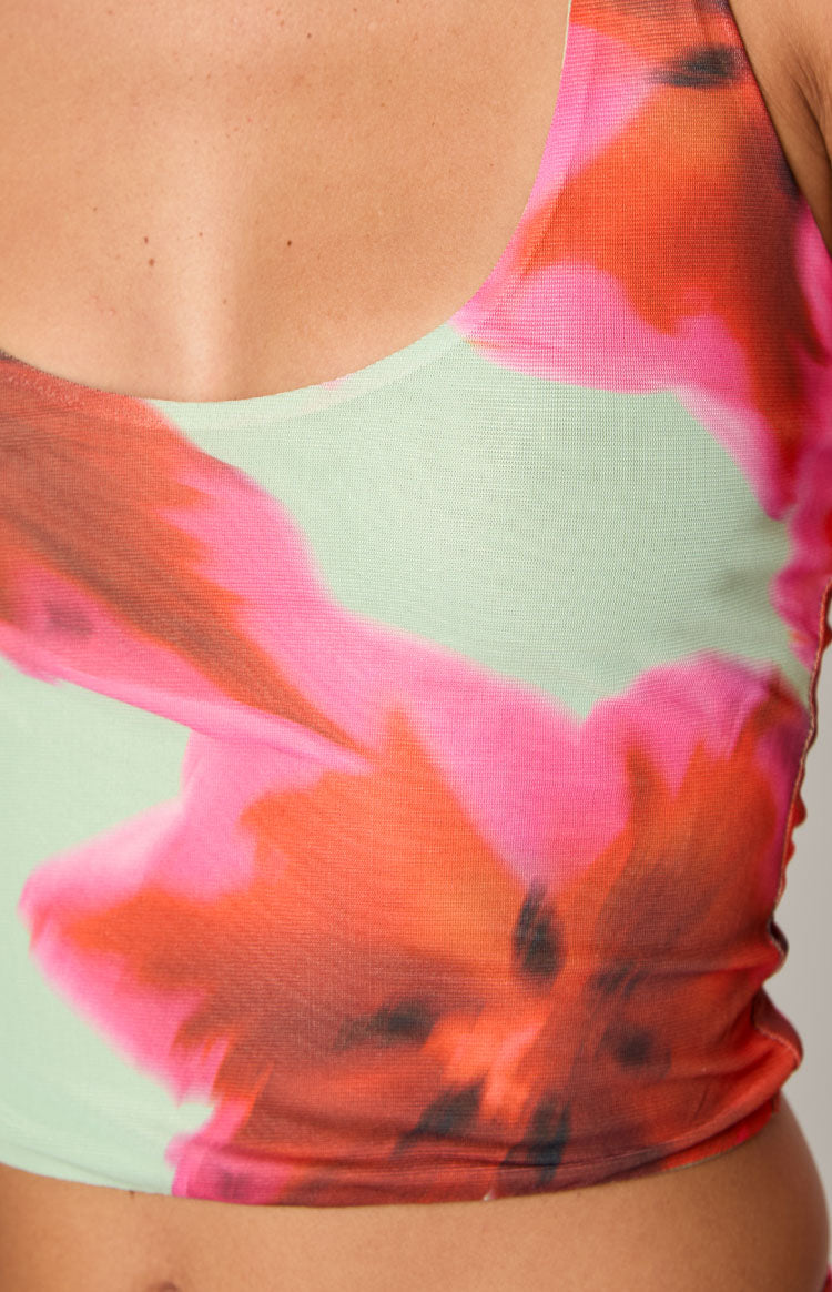 Elsa Green Floral Halter Top