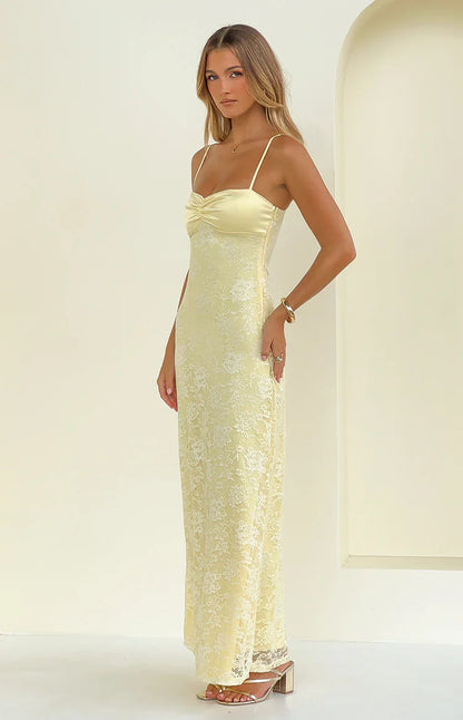 Ely Yellow Lace Maxi Formal Dress - PRE ORDER