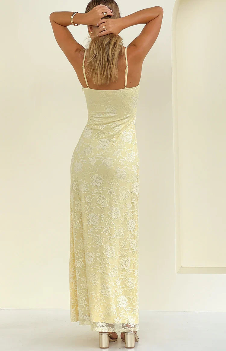 Ely Yellow Lace Maxi Formal Dress - PRE ORDER
