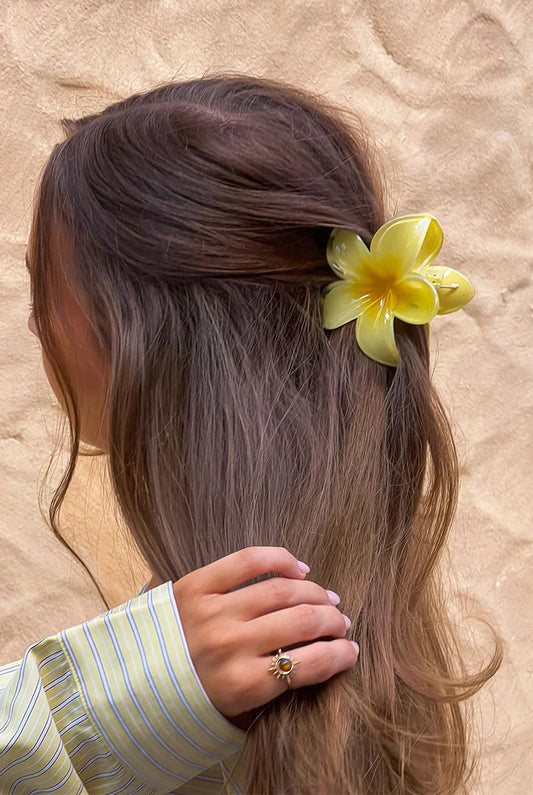 Frangipani Yellow Flower Clip