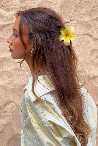 Frangipani Yellow Flower Clip