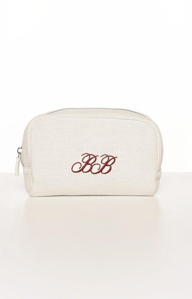 Glow Time White Embroidered Makeup Bag (FREE over $150)