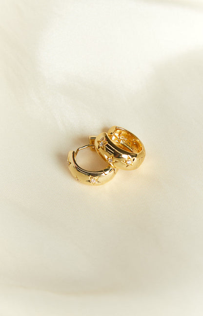 Stardust Gold Hoop Earrings