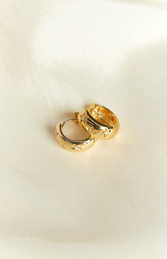Stardust Gold Hoop Earrings