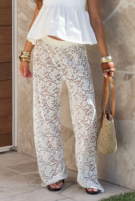 Jev White Lace Pants