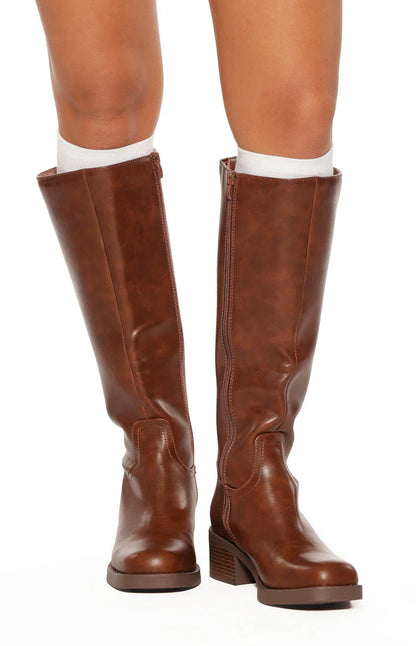 Juniper Cognac Mid Length Boots