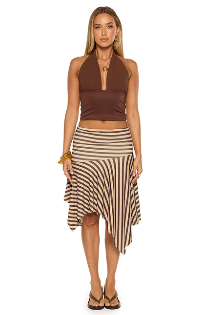 Kerlina Brown Halter Neck Top
