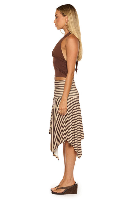 Kerlina Brown Halter Neck Top