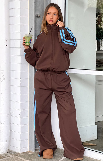 Kosie Chocolate And Blue Stripe Jacket