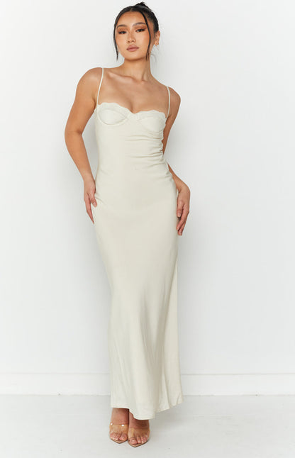 Mariana Cream Lace Bust Midi Dress