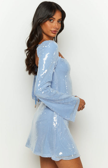 Marienne Blue Sequin Mini Dress