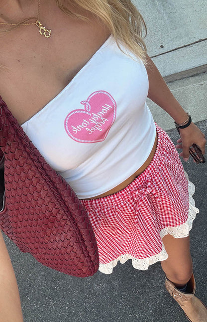 Ottilie Red Gingham Mini Skirt