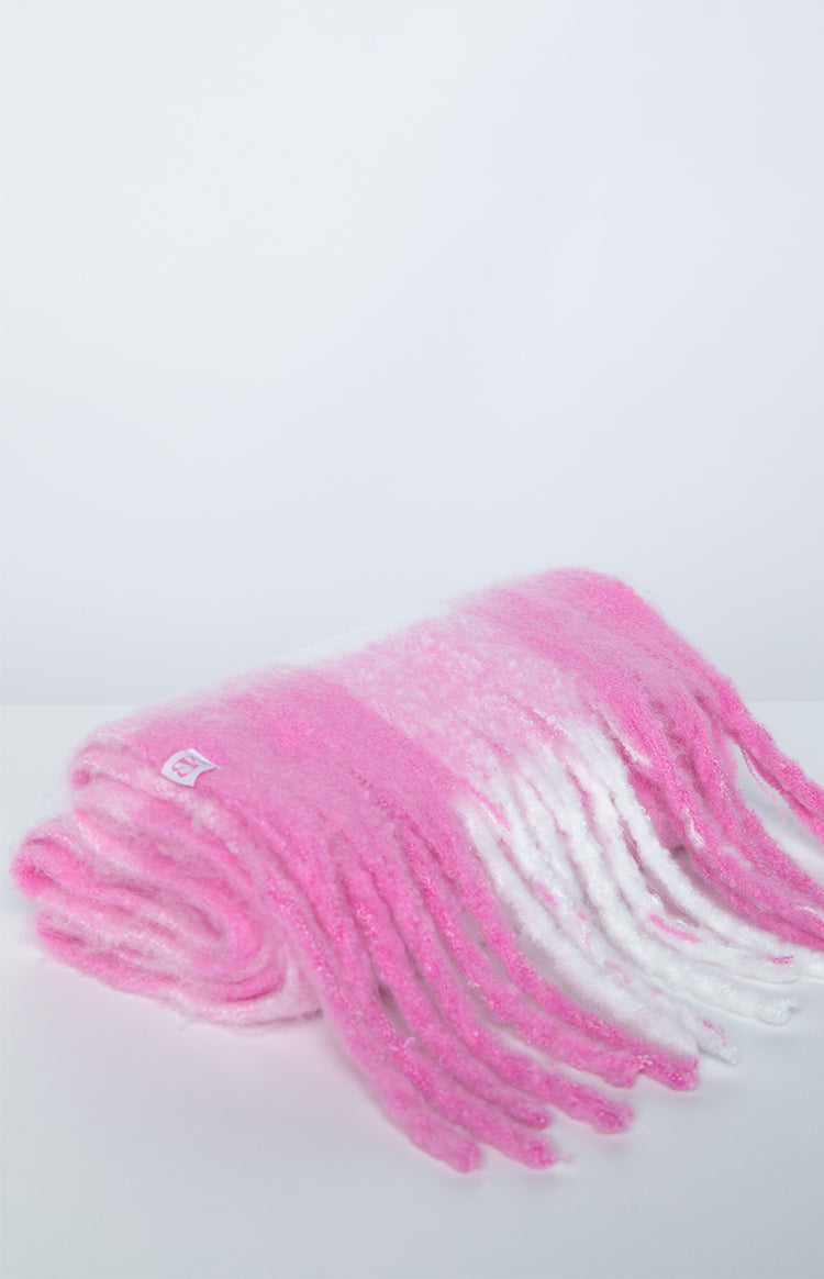 Pink Check Blanket Scarf