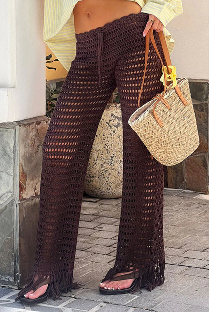 Pixie Brown Crochet Pants