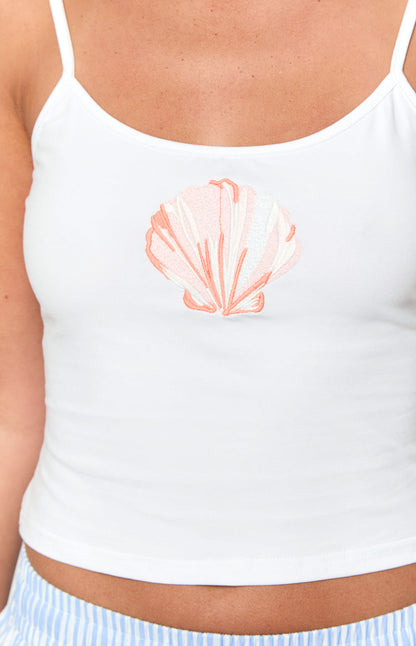 Scottie White Shell Singlet