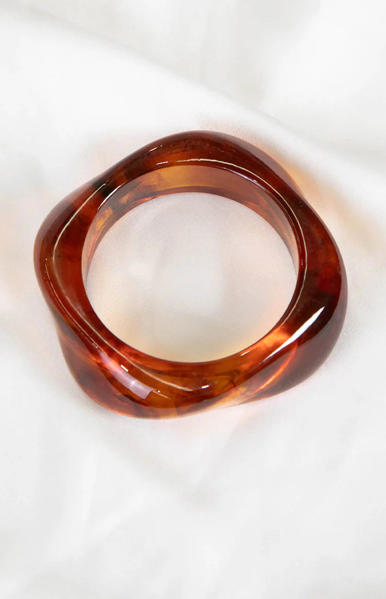 Zantie Tortoiseshell Resin Square Bangle