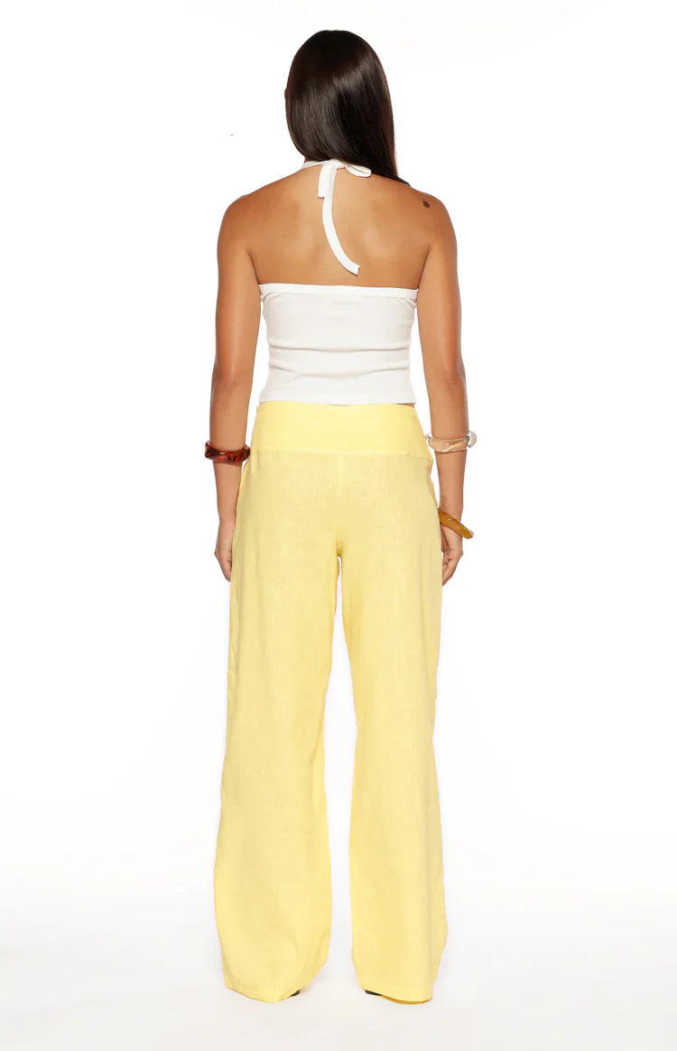 Alamara Yellow Floral Detail Wide Leg Pants - PRE ORDER