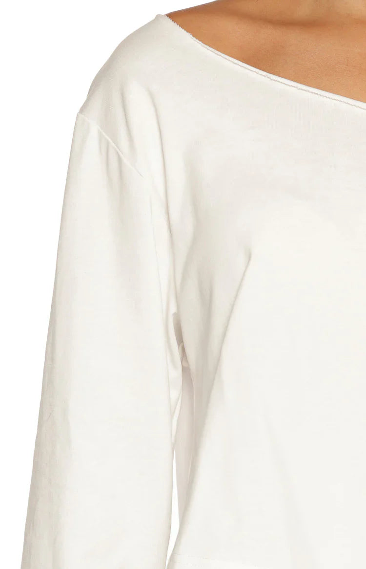 Phoenix White Off Shoulder Long Sleeve Top