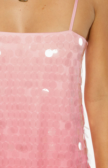 Sansone Pink Ombre Sequin Mini Dress