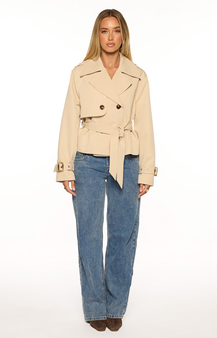Wilda Cream Cropped Trench Coat - PRE ORDER