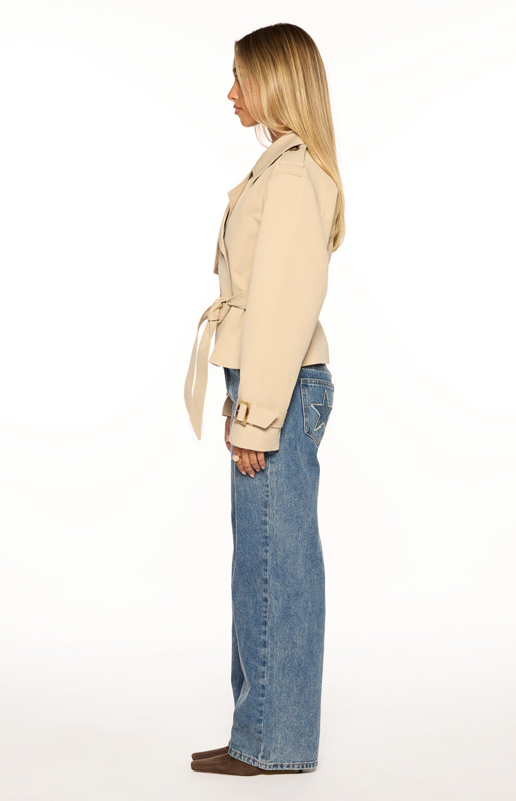 Wilda Cream Cropped Trench Coat - PRE ORDER