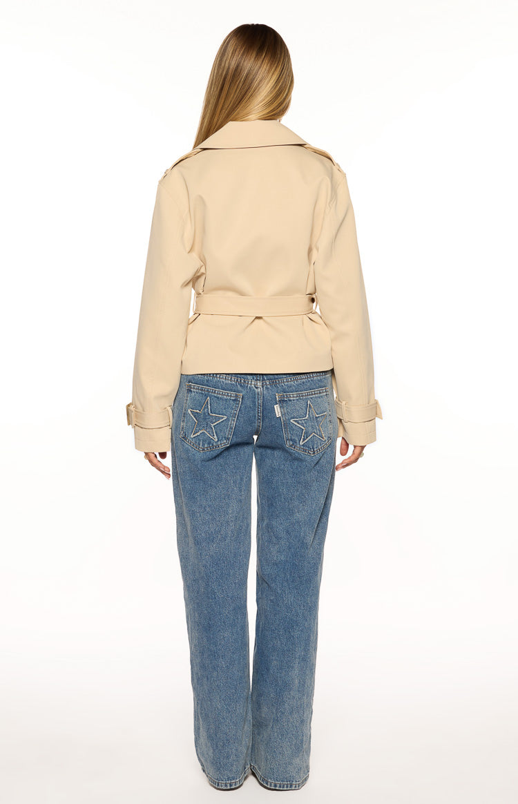 Wilda Cream Cropped Trench Coat - PRE ORDER