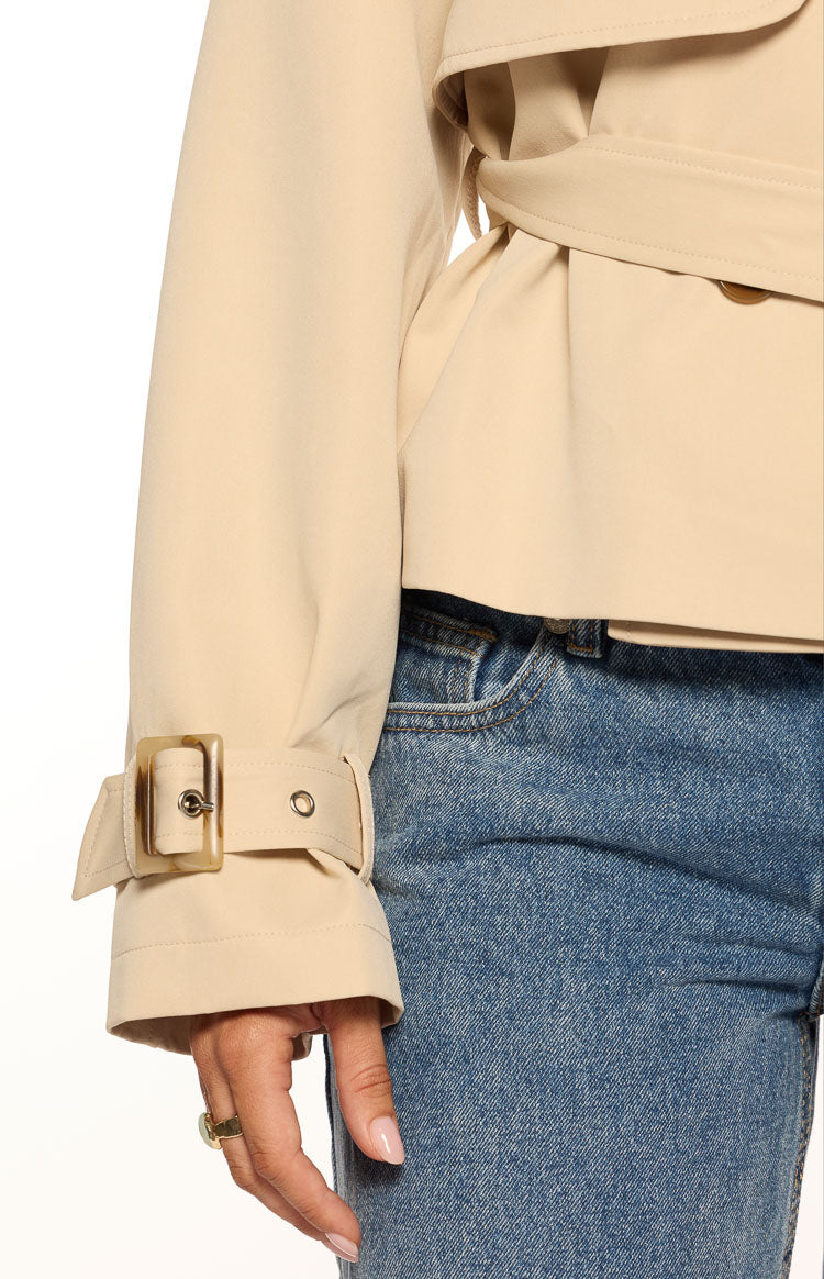 Wilda Cream Cropped Trench Coat - PRE ORDER